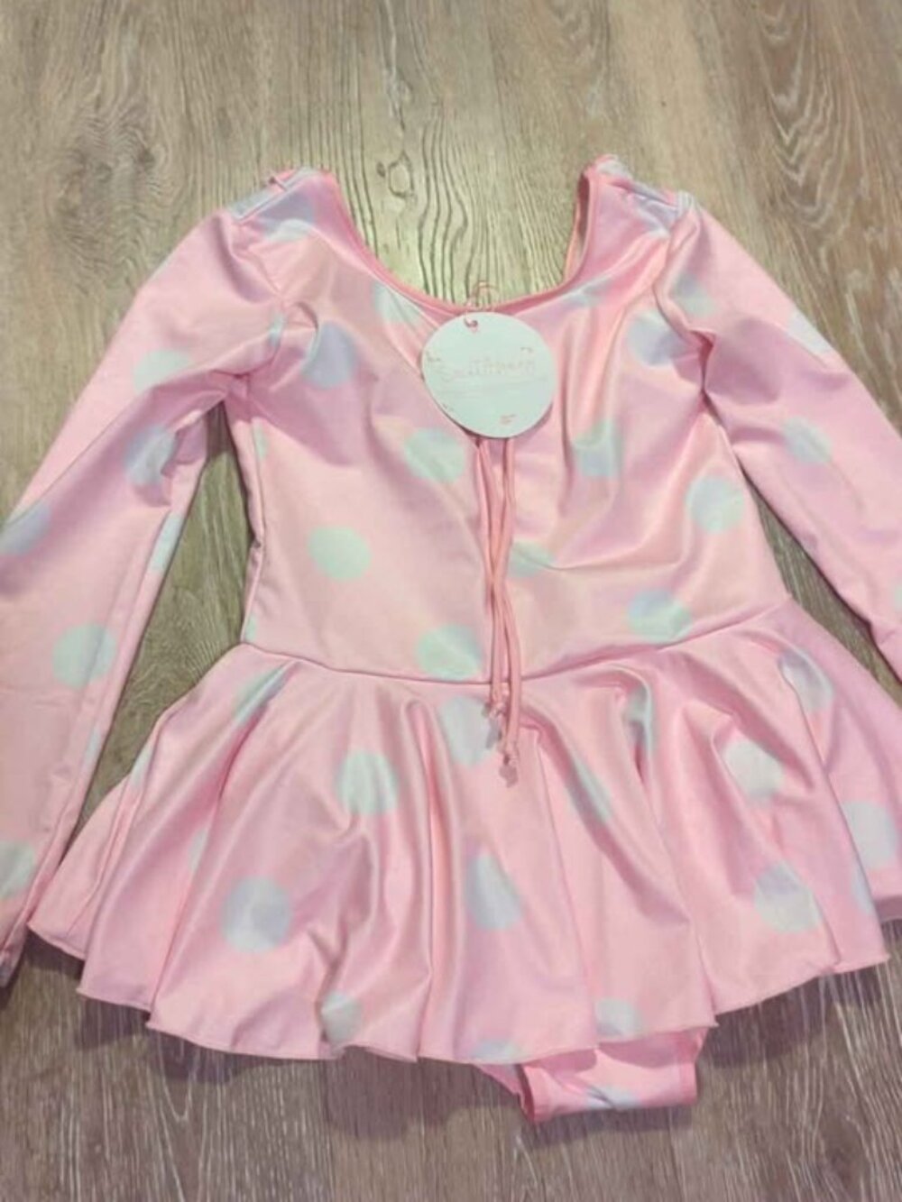 Sweet Honey pink polka dot long leotard size 10 new with tags